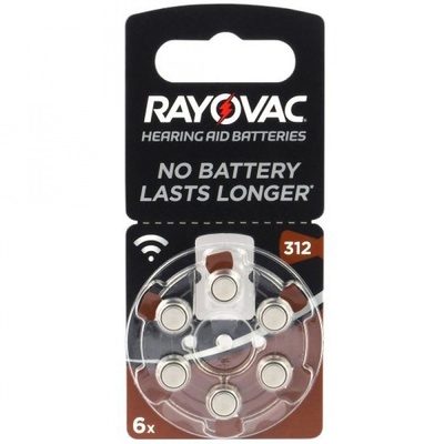 Rayovac Extra elementai klausos aparatams Nr.312, 6 vnt